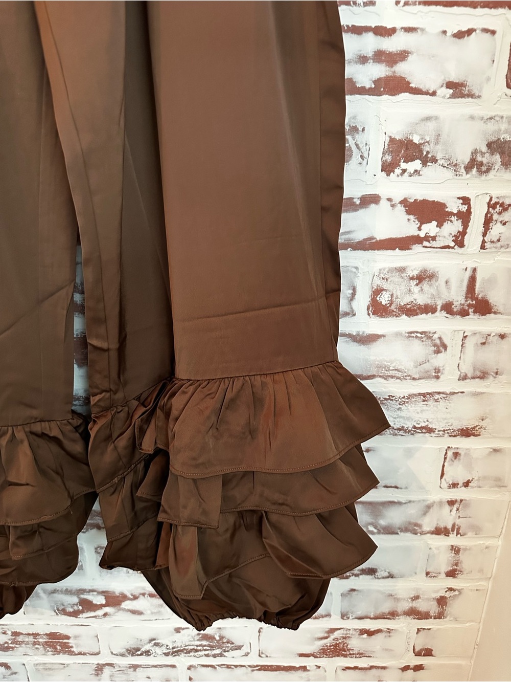 A Rare Bird Boho Ruffle Wide-Leg Pants in Brown — Women's - Picture 4 of 9